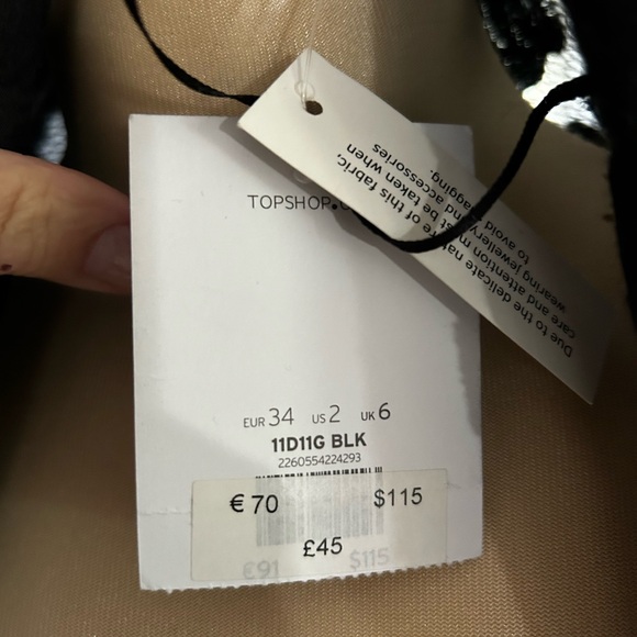 Topshop Black Blazer Sheer with Rose Print - Picture 5 of 5